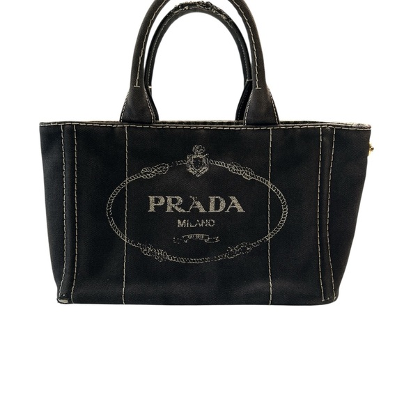 Prada Black Canvas Tote Bag - Picture 1 of 13